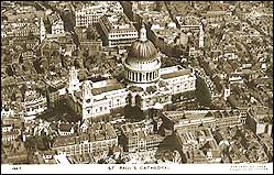 Arial view of St.Pauls Cathedral 1947