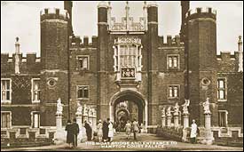The Moat Bridge and Entrance to Hampton Court Palace 1938