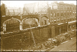 The ruins of the Great Kilburn Fire, High Road Kilburn 13 Jan 1940