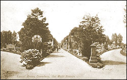 Kensal Green Cemetery, the Main Avenue c1910