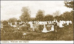 Cemetery, Willesden Old Church 1907