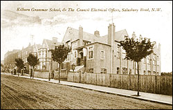 Kilburn Grammar School and the Council Electrical Offices, Salusbury Road 1908