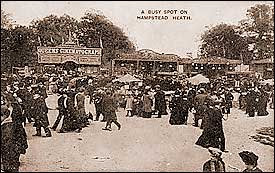 A busy spot on Hampstead Heath - early cinema