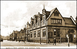 Queens Park Library and Harrow Road c1910